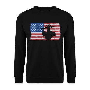 Musicien de batterie - Sweat-shirt Unisexe - noir - Devant - Alina (178cm) & Michal (187cm)