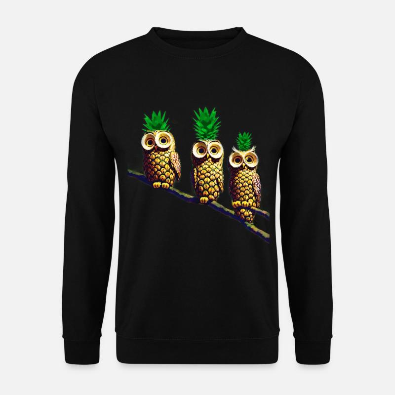 Ananas Eulen - Unisex Pullover - Schwarz