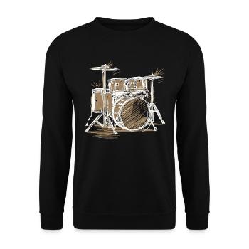 Musicien de batterie - Sweat-shirt Unisexe - noir - Devant - Alina (178cm) & Michal (187cm)