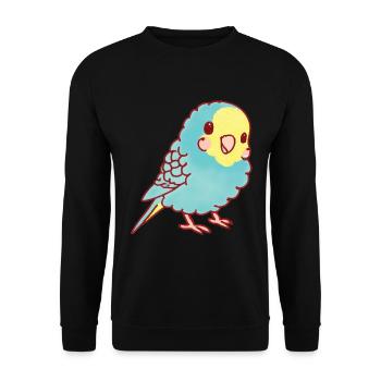 Kawaii budgerigar - Unisex Sweatshirt - black - Front - Alina (178cm) & Michal (187cm)