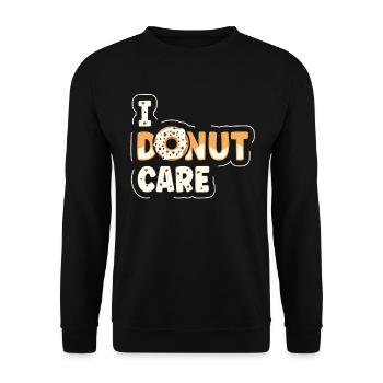 I Donut Care Drôle Donut Lover - Sweat-shirt Unisexe - noir - Devant - Alina (178cm) & Michal (187cm)