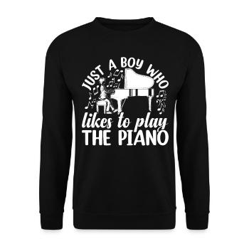 Just A Boy Who Likes To Play The Piano - Keyboards - Unisex Sweatshirt - black - Front - Alina (178cm) & Michal (187cm)