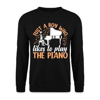 Just A Boy Who Likes To Play The Piano - Pianist P - Unisex Sweatshirt - black - Front - Alina (178cm) & Michal (187cm)