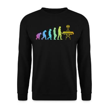 Pianist Evolution Stick Figure Keyboard Piano Funn - Unisex Sweatshirt - black - Front - Alina (178cm) & Michal (187cm)