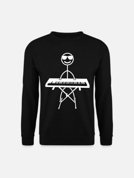 Drôle de clavier piano pianiste bâton figure piano pl - Sweat-shirt Unisexe - noir