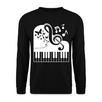 Keyboard Piano Player Piano Lover - Keyboardist - Unisex Sweatshirt - black - Front - Alina (178cm) & Michal (187cm)