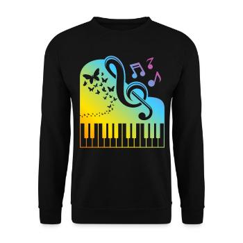 Keyboard Piano Player - Music Lover Playing Piano - Unisex Sweatshirt - black - Front - Alina (178cm) & Michal (187cm)