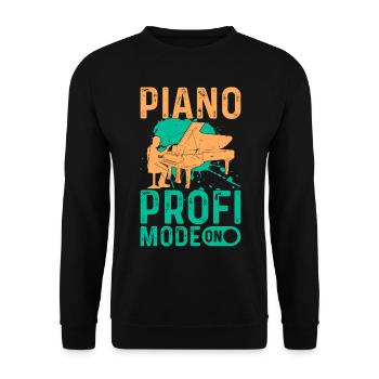 Pianist Piano Music Lover - Piano Profi Mode On - Unisex Sweatshirt - black - Front - Alina (178cm) & Michal (187cm)