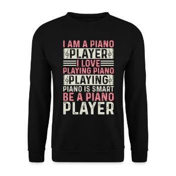 I Am A Piano Player I Love Playing Piano - Piano K - Unisex Sweatshirt - black - Front - Alina (178cm) & Michal (187cm)