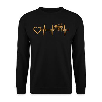 Piano Heartbeat avec Heart Piano ECG Heartbeat Mus - Sweat-shirt Unisexe - noir - Devant - Alina (178cm) & Michal (187cm)