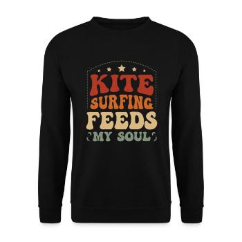 Le kitesurf nourrit My Soul Kitesurfer Kitesurfer Kiteboarding - Sweat-shirt Unisexe - noir - Devant - Alina (178cm) & Michal (187cm)