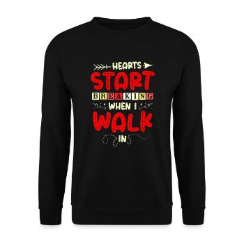 Herzen Fangen An Zu Brechen, Wenn Ich Am - Unisex Pullover - Schwarz - Vorne - Alina (178cm) & Michal (187cm)