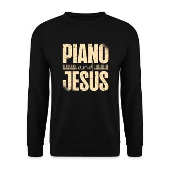 Piano Und Jesus Christ Piano Christian Believer - Unisex Pullover - Schwarz - Vorne - Alina (178cm) & Michal (187cm)