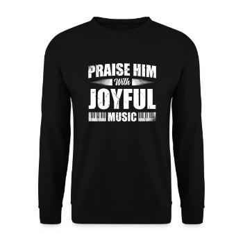 Praise him with cheerful music Piano Christian - Unisex Sweatshirt - black - Front - Alina (178cm) & Michal (187cm)