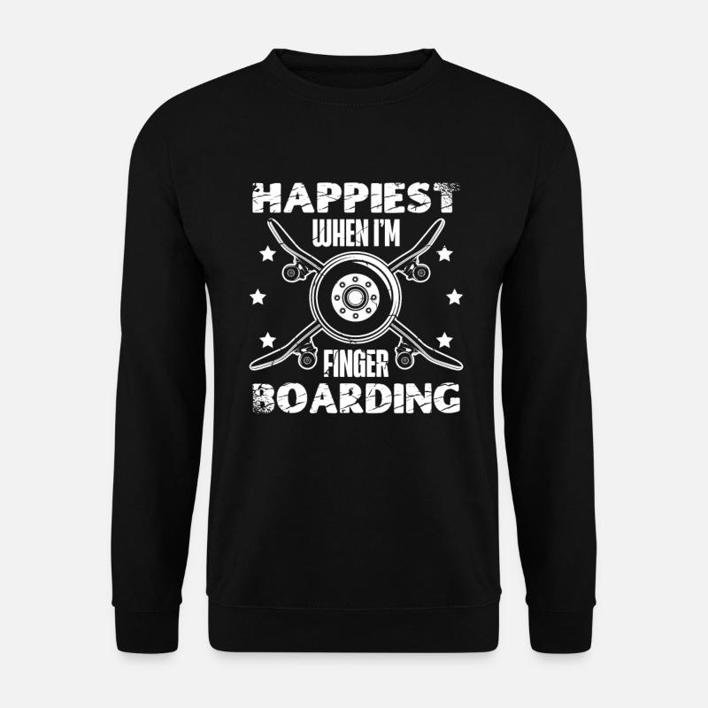Happiest with fingerboarding Fingerboard - Unisex Sweatshirt - black