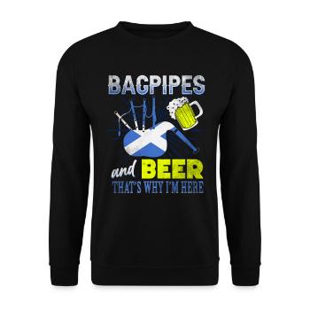 Cornemuse et bière Écosse - Sweat-shirt Unisexe - noir - Devant - Alina (178cm) & Michal (187cm)