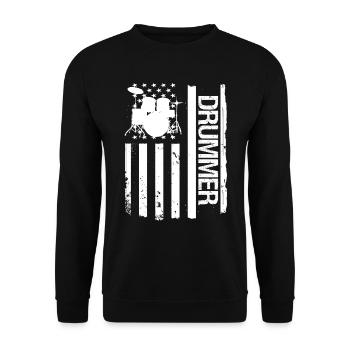 Musicien de batterie - Sweat-shirt Unisexe - noir - Devant - Alina (178cm) & Michal (187cm)