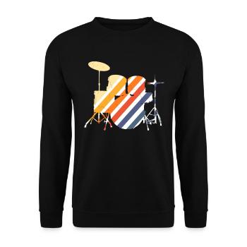 Musicien de batterie - Sweat-shirt Unisexe - noir - Devant - Alina (178cm) & Michal (187cm)