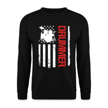 musicien de batterie - Sweat-shirt Unisexe - noir - Devant - Alina (178cm) & Michal (187cm)