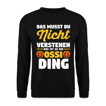 Ostdeutschland Ossi Deutschland DDR - Unisex Pullover - Schwarz - Vorne - Alina (178cm) & Michal (187cm)