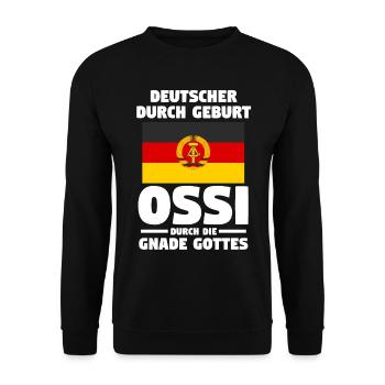 Ostdeutschland Ossi Deutschland DDR - Unisex Pullover - Schwarz - Vorne - Alina (178cm) & Michal (187cm)