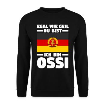 Ostdeutschland Ossi Deutschland DDR - Unisex Pullover - Schwarz - Vorne - Alina (178cm) & Michal (187cm)
