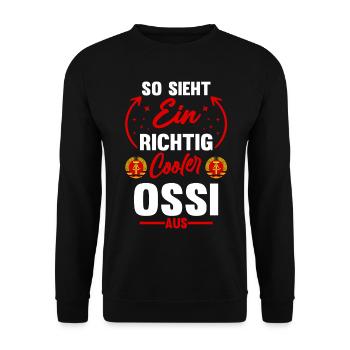 Ostdeutschland Ossi Deutschland DDR - Unisex Pullover - Schwarz - Vorne - Alina (178cm) & Michal (187cm)