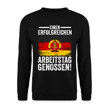 Ostdeutschland Ossi Deutschland DDR - Unisex Pullover - Schwarz - Vorne - Alina (178cm) & Michal (187cm)