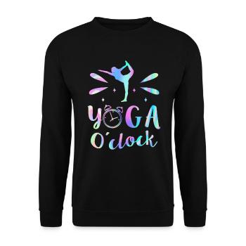 YO:GA O’Clock Yoga - Sweat-shirt Unisexe - noir - Devant - Alina (178cm) & Michal (187cm)