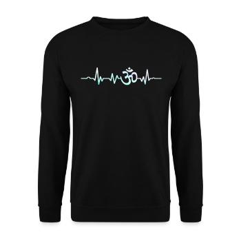 Heartbeat OM Yoga - Unisex Pullover - Schwarz - Vorne - Alina (178cm) & Michal (187cm)