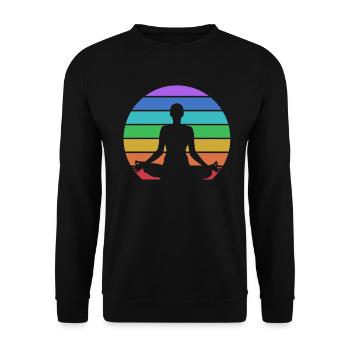 Yoga Meditation Spiritual Body Energy Chakras - Unisex Pullover - Schwarz - Vorne - Alina (178cm) & Michal (187cm)