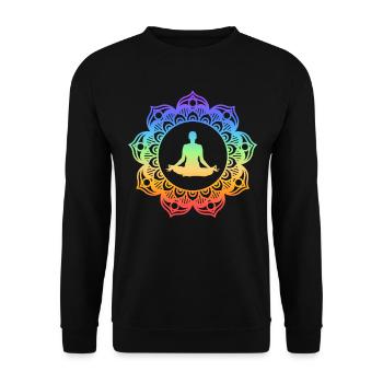 Yoga Meditation Spiritual Body Energy Chakras - Unisex Pullover - Schwarz - Vorne - Alina (178cm) & Michal (187cm)