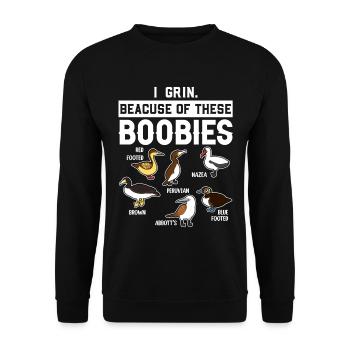 Funny Booby Seabirds Collection - Unisex Sweatshirt - black - Front - Alina (178cm) & Michal (187cm)
