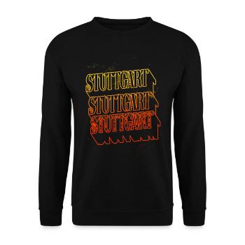 Stuttgart Germany City Skyline Home Font - Unisex Sweatshirt - black - Front - Alina (178cm) & Michal (187cm)