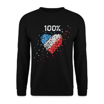 French flag France France fan French - Unisex Sweatshirt - black - Front - Alina (178cm) & Michal (187cm)