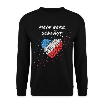 French flag heartbeat French France fan - Unisex Sweatshirt - black - Front - Alina (178cm) & Michal (187cm)