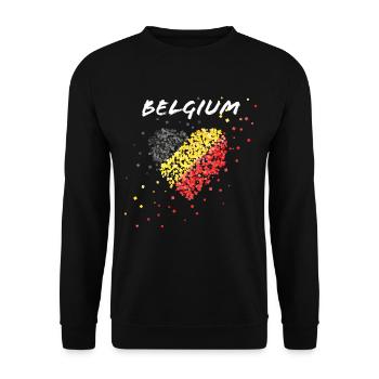 Drapeau belge Belgique Belgique Belge - Sweat-shirt Unisexe - noir - Devant - Alina (178cm) & Michal (187cm)