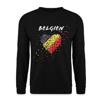 Belgique drapeau Belgique Drapeau Belgique - Sweat-shirt Unisexe - noir - Devant - Alina (178cm) & Michal (187cm)