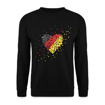 Deutschlandflagge Deutschlandfahne Deutschlandfan - Unisex Pullover - Schwarz - Vorne - Alina (178cm) & Michal (187cm)