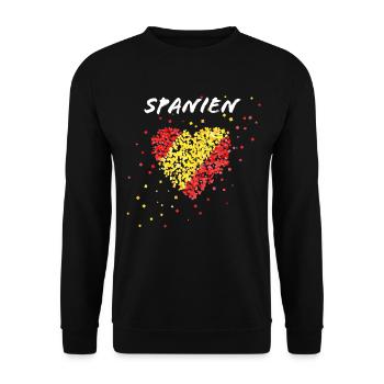 Spain Spaniard Spanish Flag Flag Spainfan - Unisex Sweatshirt - black - Front - Alina (178cm) & Michal (187cm)