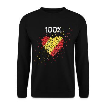 Spain Spaniard Spaniard Spanish Flag Spainfan - Unisex Sweatshirt - black - Front - Alina (178cm) & Michal (187cm)