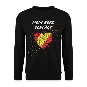 Spanish flag heartbeat Spain Spaniard Spanish - Unisex Sweatshirt - black - Front - Alina (178cm) & Michal (187cm)