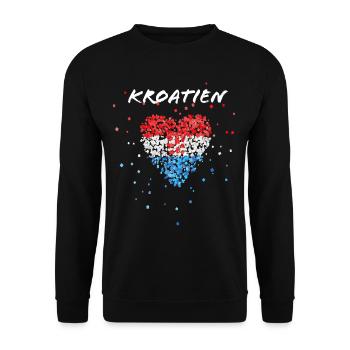 Croatia Hrvatska CroatiaFlag Croatia flag - Unisex Sweatshirt - black - Front - Alina (178cm) & Michal (187cm)