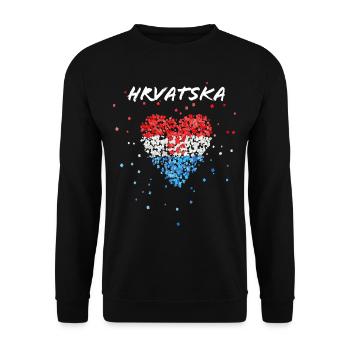 Hrvatska Kroatien Kroatienflagge Kroate Kroatin - Unisex Pullover - Schwarz - Vorne - Alina (178cm) & Michal (187cm)