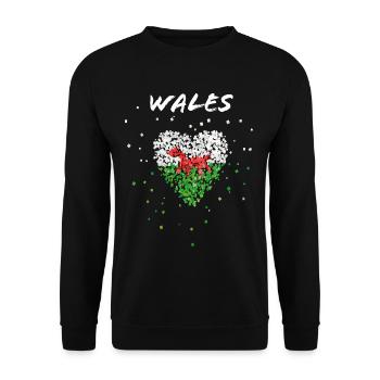 Pays de Galles Drapeau du Pays de Galles Drapeau du Pays de Galles Drapeau du Pays de Galles - Sweat-shirt Unisexe - noir - Devant - Alina (178cm) & Michal (187cm)