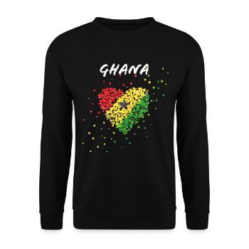 Ghana Afrika Ghanaflagge Ghanafahne Ghanese - Unisex Pullover - Schwarz - Vorne - Alina (178cm) & Michal (187cm)