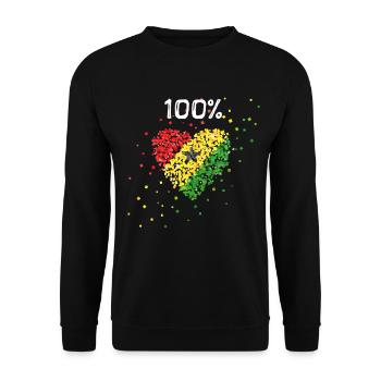 Ghana Afrika Ghanaflagge Ghanafahne Ghanafan - Unisex Pullover - Schwarz - Vorne - Alina (178cm) & Michal (187cm)