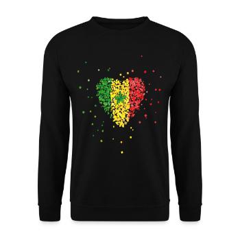 Sénégal Drapeau du Sénégal Drapeau du Sénégal Drapeau du Sénégal - Sweat-shirt Unisexe - noir - Devant - Alina (178cm) & Michal (187cm)