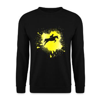 Pferde reiten - Unisex Pullover - Schwarz - Vorne - Alina (178cm) & Michal (187cm)