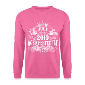 2013 | Juli 2013 Geburtstag Perfekt gealtert - Unisex Pullover - Pink - Vorne